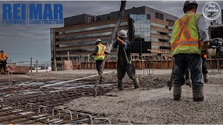 High rise concrete pour  Reimar Forming and Construction  Downtown Hamilton Ontario [upl. by Rehpotisrhc]