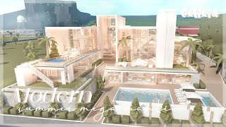 Bloxburg Modern Summer Mega Mansion Exterior  Roblox House Build [upl. by Brenna]