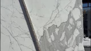 Wonderful Calacatta Gold Extra marble Slabs 20mm thick 34 inches [upl. by Htebasil]