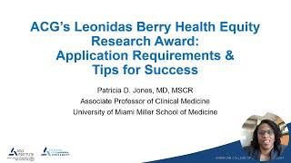 Tips for Applying for the Leonidas Berry Health Equity Research Award [upl. by Persons]