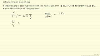 Molar Mass of a Gas Example [upl. by Allsun]