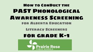 PAST  Phonological Awareness Screening Test  How to deliver this test and record results [upl. by Kram975]