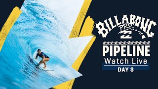 WATCH LIVE Billabong Pro Pipeline 2023  Day 3 [upl. by Nehtanoj]