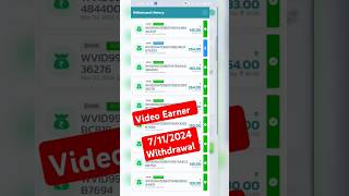 Video Earner Withdrawal Proof Today  Video Earner Payment Update Today shortsfeed shorts Viral [upl. by Garlanda570]