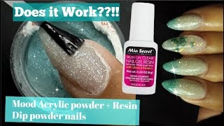 😍DIY Dip powder nails  Mood Acrylic Powder  Brushon GlueResin 😨 [upl. by Cirted]