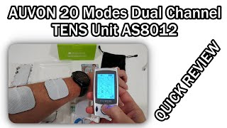 AUVON 20 Modes Dual Channel TENS Unit AS8012 Muscle Stimulator Machine for Pain Relief QUICK REVIEW [upl. by Hadik]