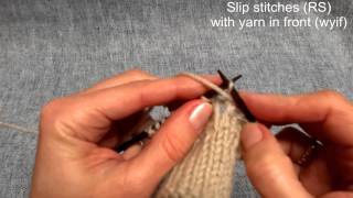 Maschen abheben  How to slip stitches  Stricken lernen  Learn how to knit [upl. by Adyl]