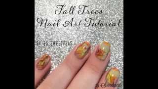 Fall Trees Nail Art Tutorial [upl. by Connors71]