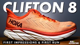 HOKA CLIFTON 8 First Impressions amp First Run  Best Neutral Running Shoes  Run4Adventure [upl. by Anyat694]