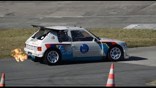 Peugeot 205 T16 Evo 2 with HUGE BACKFIRES driven by Bruno Saby LinasMontlhéry 2016 [upl. by Ariik711]