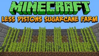 Minecraft Less Pistons Sugarcane Farm Tutorial [upl. by Adnuahsar]