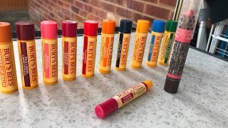 BURTS BEES Lip Balm Collection amp Reviews [upl. by Deeann23]