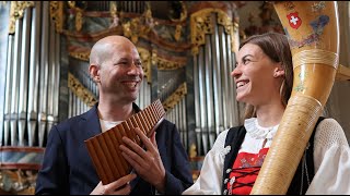 Virtuose Klänge mit schweizer Alphorn und rumänischer Panflöte  DOINA  Lisa Stoll amp Michael Dinner [upl. by Enyrb]