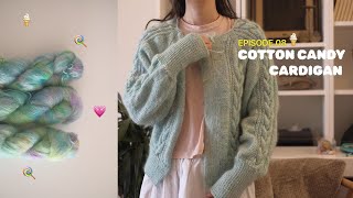 Knitting Vlog ep08 Cotton Candy Cardigan 🍦🍭 KOREN [upl. by Tenney]