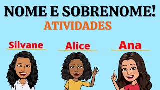 NOME E SOBRENOME  ATIVIDADES [upl. by Manwell]