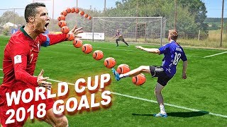 The World Cup 2018 Best Goals Challenge  CR7 Coutinho Kroos amp Pavard [upl. by Amelita]