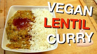 EASY VEGAN BODYBUILDING MEALS  VEGAN LENTIL CURRY [upl. by Nayt]