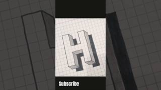 Letter H 3D drawing [upl. by Jasun]