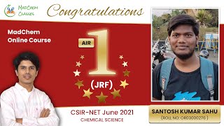 CSIR NET JRF AIR 1  CSIR NET Chemistry Topper InterviewCSIR NET Chemical Science Topper Interview [upl. by Llenel]