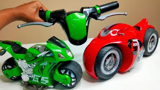 RC Electric Tron Bike Vs RC Real Handle Hayabusa Bike Unboxing  Chatpat toy tv [upl. by Oag]