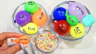 Making Slime with Super Cute Mini Balloons amp Mixing with Play Foam and Soft Clay [upl. by Hercules]