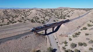 Railrunner train in the Cerrillos hills of New Mexico [upl. by Nylyram]