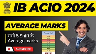 IB ACIO 2024 Average Marks Shift Wise  IB ACIO Cut off 2024 [upl. by Arlene559]