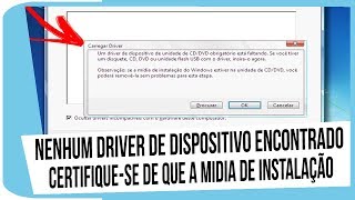 Nenhum driver de dispositivo encontrado certifiquese de que a midia de instalação Como Resolver [upl. by Carr]