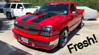 Cleaning the RST Silverado up for truck mayhem Fresh decals [upl. by Oelgnaed]