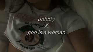 unholy x god is a woman sped up  Tiktok edit remix [upl. by Ardnasil]