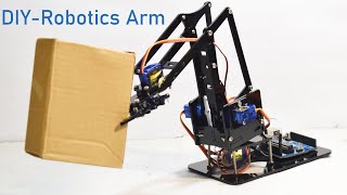 How to make a robotic arm using arduino  assemble and control a 4 DOF robot mechanical arm kit [upl. by Dennet]