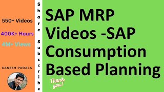 SAP MRP Videos by Ganesh Padala  SAP Consumption Based Planning  SAP Best Videos on Internet [upl. by Sirak]