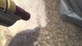 Sandblasting and cleaning a flagstone stone floor [upl. by Floss360]