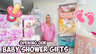 YOU WONT BELIEVE WHAT WE GOT FOR OUR BABY SHOWER OPENING GIFTS FOR OUR FIRST BABY [upl. by Enaled995]