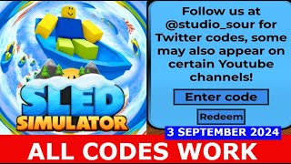 ALL CODES WORK Sled Simulator UPDATE 104 ROBLOX  09032024 [upl. by Rory]