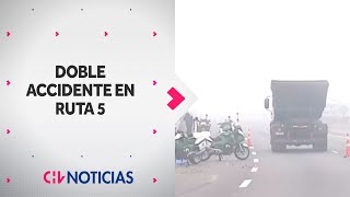 DOBLE ACCIDENTE en Ruta 5 Peatón falleció y moto de Carabineros fue embestida por sujeto que huyó [upl. by Selmner]