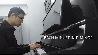 Bach Minuet in d minor with flute ornamentation upright vs grand piano [upl. by Itch]