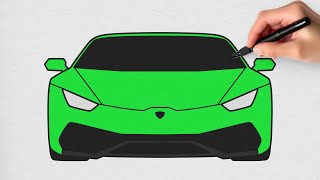 How to Draw a Lamborghini Car Step by Step  Easy Car Drawing Tutorial [upl. by Colyer]