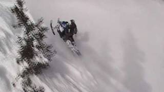 Paul on an Impulse turbo yamaha nytro climbs chute in Utah [upl. by Snowman218]