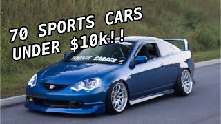 70 Of The BEST Sports Cars For Less Than 10k [upl. by Ynettirb]