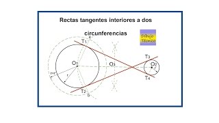 Rectas tangentes interiores a dos circunferencias [upl. by Burny]