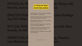 6 types of Rest everyone needs [upl. by Ebby461]