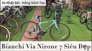 Nhật Bãi Bianchi Via Nirone 7 xanh ngọc Full Group Shimano Sora R3000  Trung Sai Cồ  0377829236 [upl. by Ahserb]