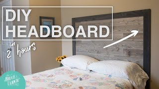 DIY Headboard For A Small Room  Shiplap Boards [upl. by Dunseath]