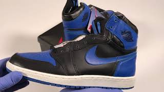 Black and Royal Blue Vintage Original Nike Air Jordan 1 Highs From 1985 [upl. by Yvehc]