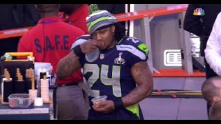 Marshawn Lynch Snacks on Skittles Before Super Bowl XLIX [upl. by Haberman679]