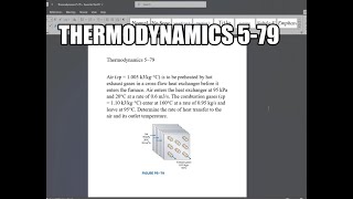 Thermodynamics 579 Air cp  1005 kJkg·°C is to be preheated by hot exhaust gases in a cross [upl. by Connie]