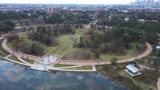 Memorial Park Houston Drone Video  Entire Houston Skyline [upl. by Schug]