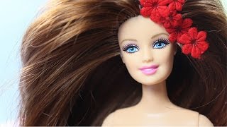 How to Reroot Natural Hair For Doll  Putting My Natural Hair To Barbie Doll [upl. by Steward73]