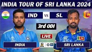 INDIA vs SRI LANKA 3RD ODI MATCH LIVE SCORES  IND vs SL LIVE MATCH [upl. by Ynove]